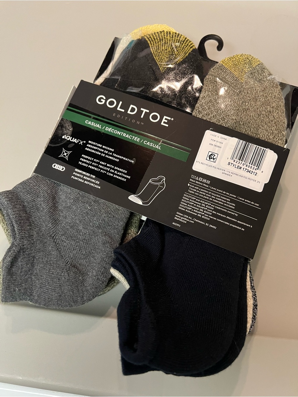 GOLDTOE multi-pack peds ankle socks assorted colors NEW